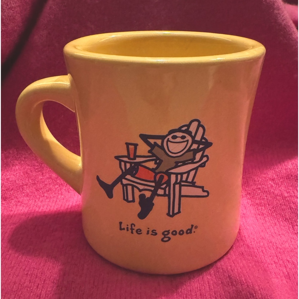Yellow Life is Good Coffee Mug Relaxing Guy